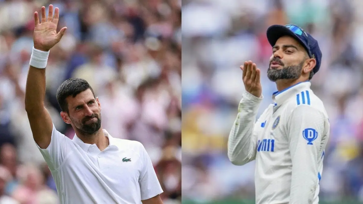 Novak Djokovic (L), Virat Kohli (R)