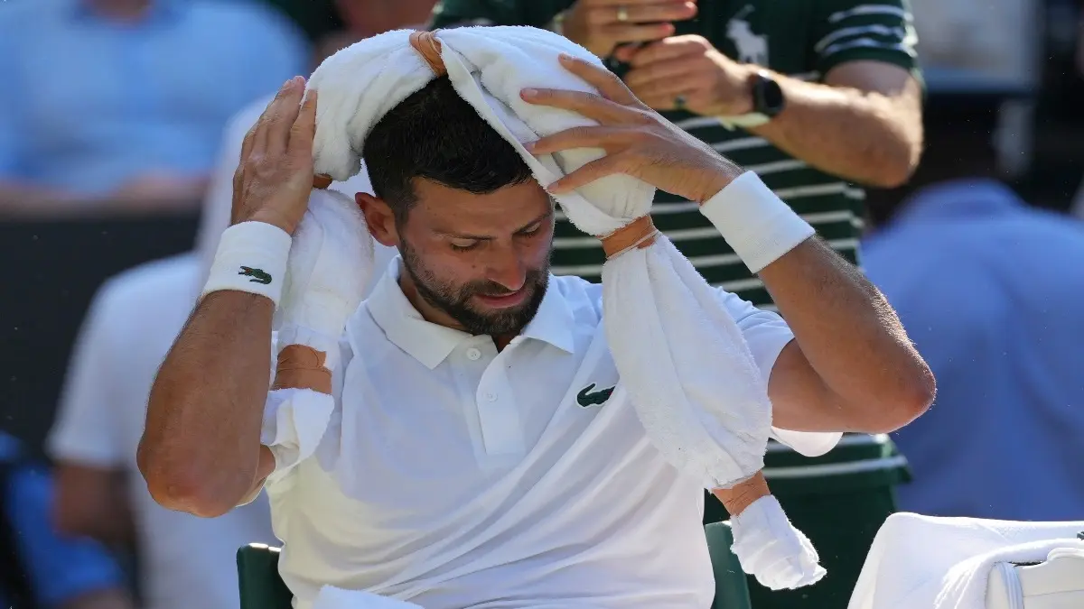 After Another Wimbledon Exit, Novak Djokovic Admits Reality Of Ageing In Honest Retirement Confession: 'It’s Tough For Me To Accept That...' Novak Djokovic takes a break during the WImbledon semifinal
