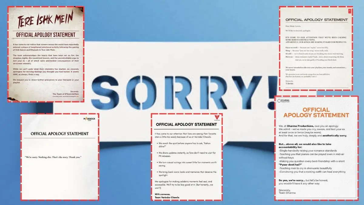 Viral 'Official Apology' Trend Explained: Why Are Maddock Films, Dharma Productions, Tere Ishk Mein Team Saying Sorry 'Official Apology Letter' Trend Explained