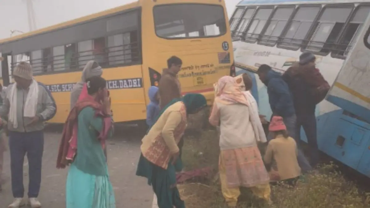 One Dies, Several Others Injured as School Bus Collides With Roadways Bus in Haryana