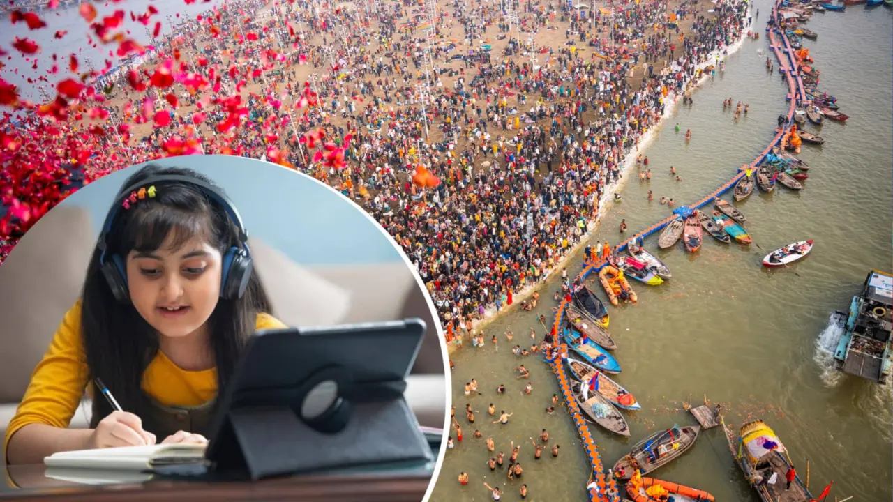 महाकुंभ में भारी भीड़ को देखते हुए सभी स्कूलों की कक्षाएं ऑनलाइन संचालित होंगी online classes due to Mahakumbh