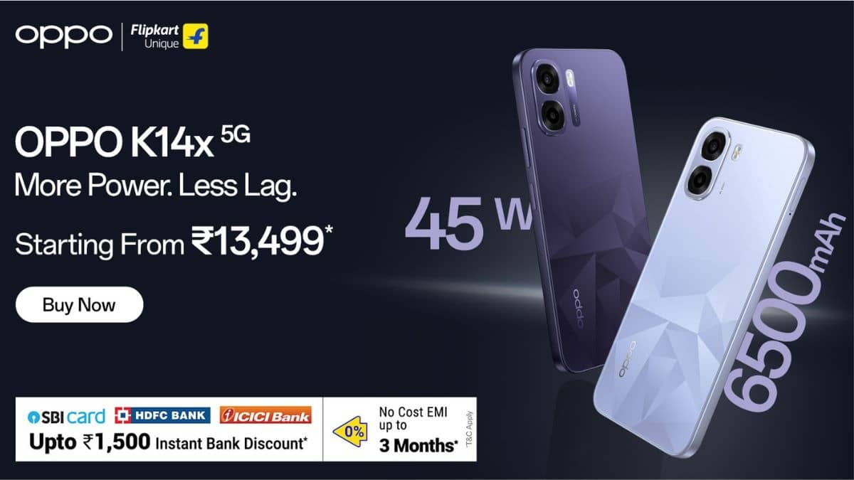 Oppo K14x 5G: ओप्पो के नए स्मार्टफोन पर आया सीधा 1500 रुपये का डिस्काउंट, जानिए इस बंपर ऑफर को