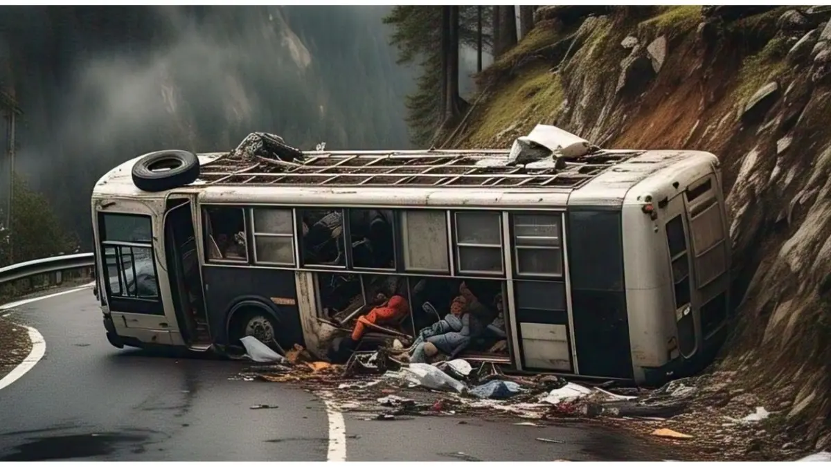 Ordnance factory bus overturned in Itarsi