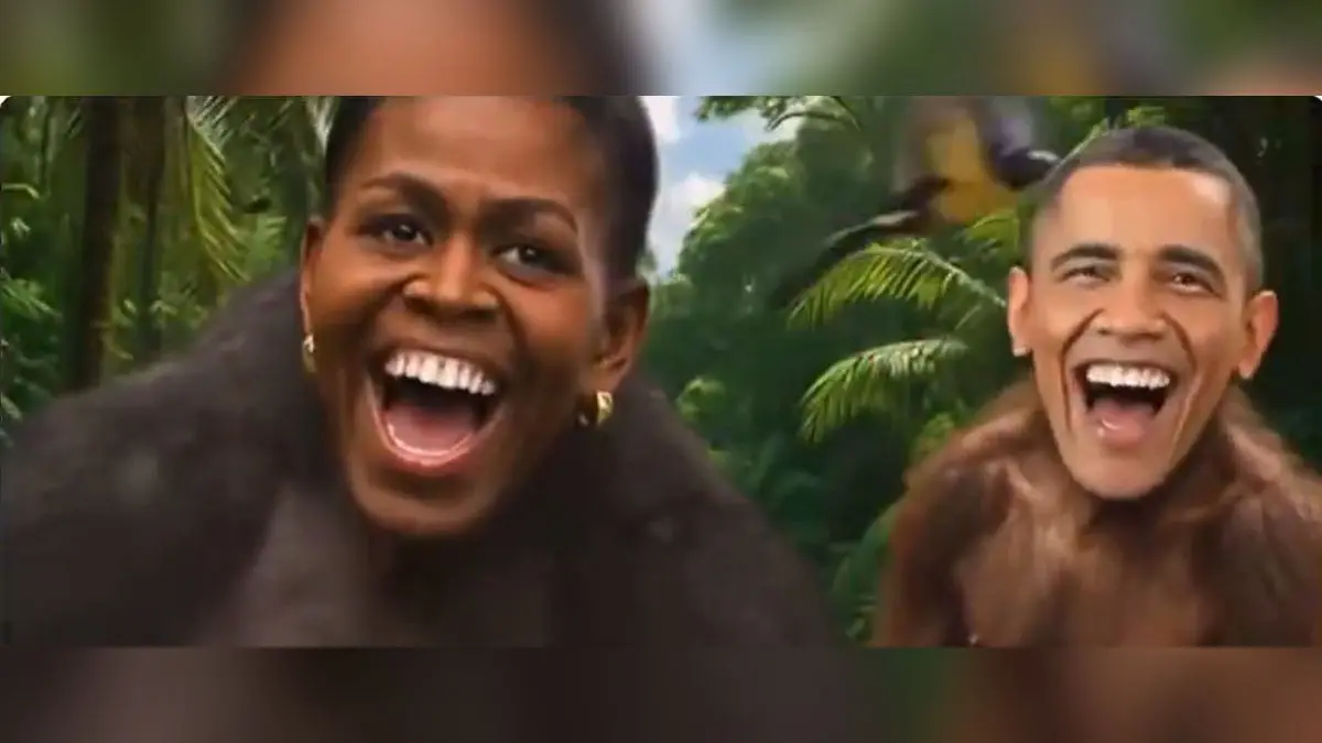 Outrage After Barack Obama, His Wife Portrayed As Apes In Racist Video Shared By Trump Outrage After Barack Obama, His Wife Portrayed As Apes In Video Shared By Trump