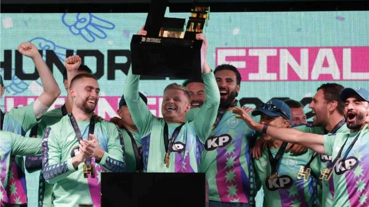 Oval Invincibles celebrating after winning The Hundred title