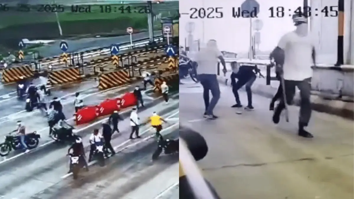 Over 25 men attacked the toll plaza.