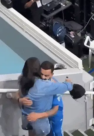 Anushka Sharma, Virat Kohli Mushy Moments After India's Champions Trophy Win Break The Internet Virat Kohli and Anushka Sharma hug after the Champions Trophy Final in Dubai