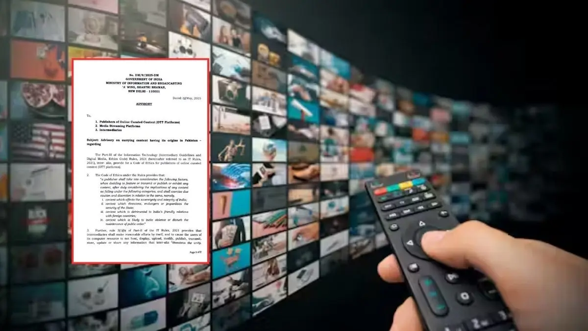 India's Big Diplomatic Strike on Pakistan: Govt Asks OTT Platforms To Remove Pakistani Content Amid Ongoing Operation Sindoor Pakistani Content And OTT Shows Discontinued In India.