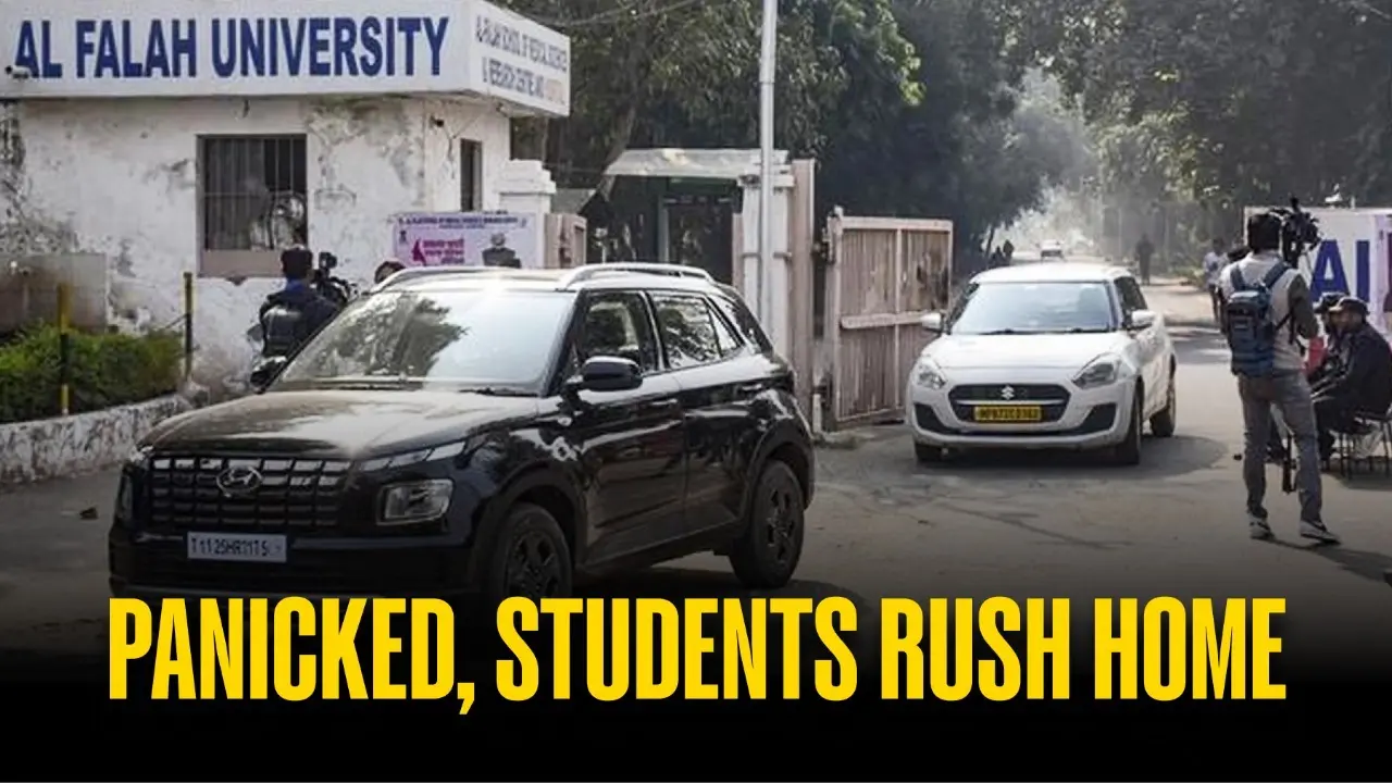 Panic swept through Al Falah University on Saturday as nearly a thousand students fled home amid an unprecedented security clampdown linked to the ongoing Red Fort blast investigation.