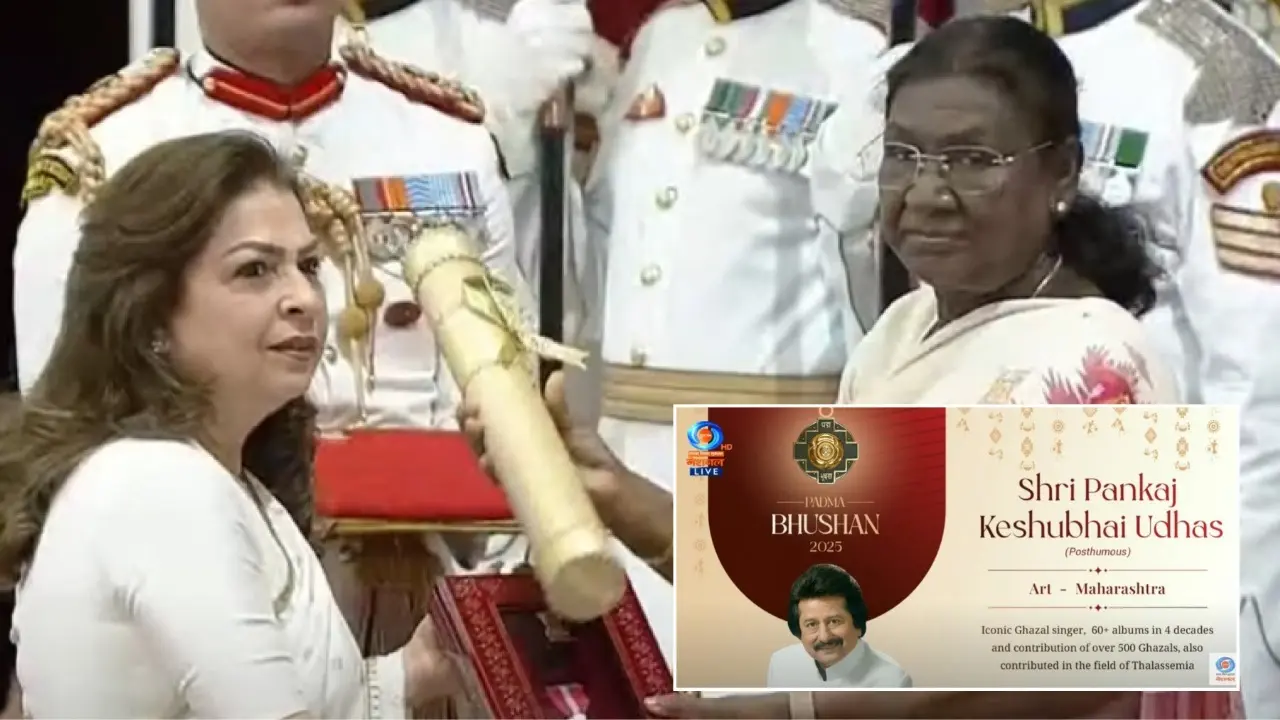 Pankaj Udhas Awarded Padma Bhushan Posthumously, Wife Farida Udhas Accepts Honour For Late Ghazal Maestro Pankaj Udhas Honoured With Posthumous Padma Bhushan