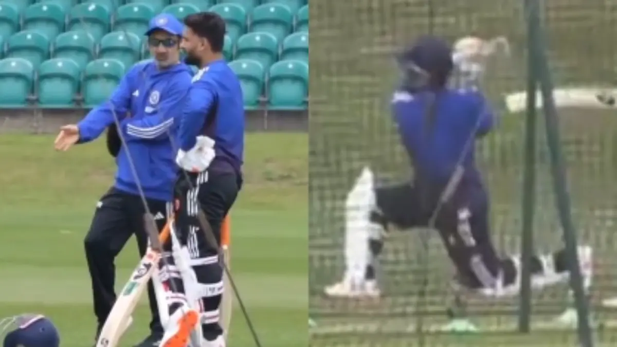 Pant with Gambhir (L), Pant sweeps (R)