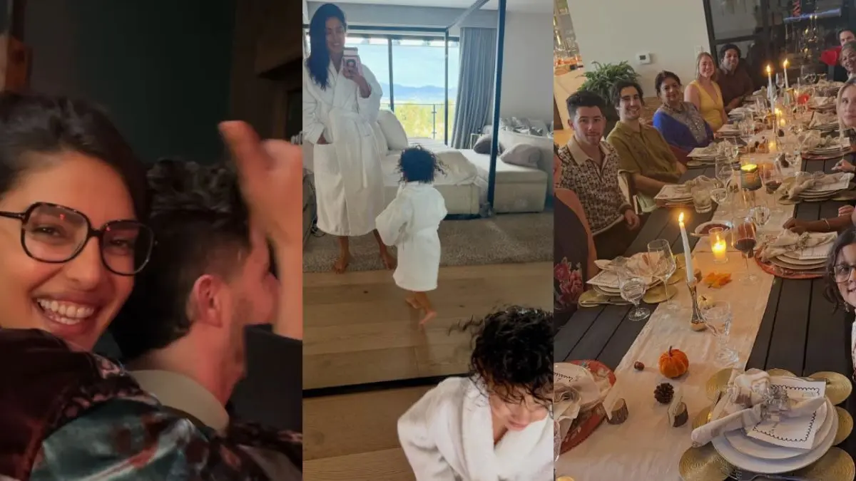 प्रियंका चोपड़ा निक जोनस और मालती संग थैंक्सगिविंग सेलिब्रेशन करते हुए