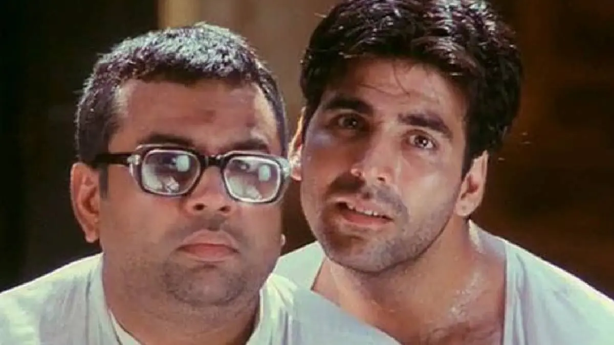 Paresh Rawal and Akshay Kumar in Hera Pheri