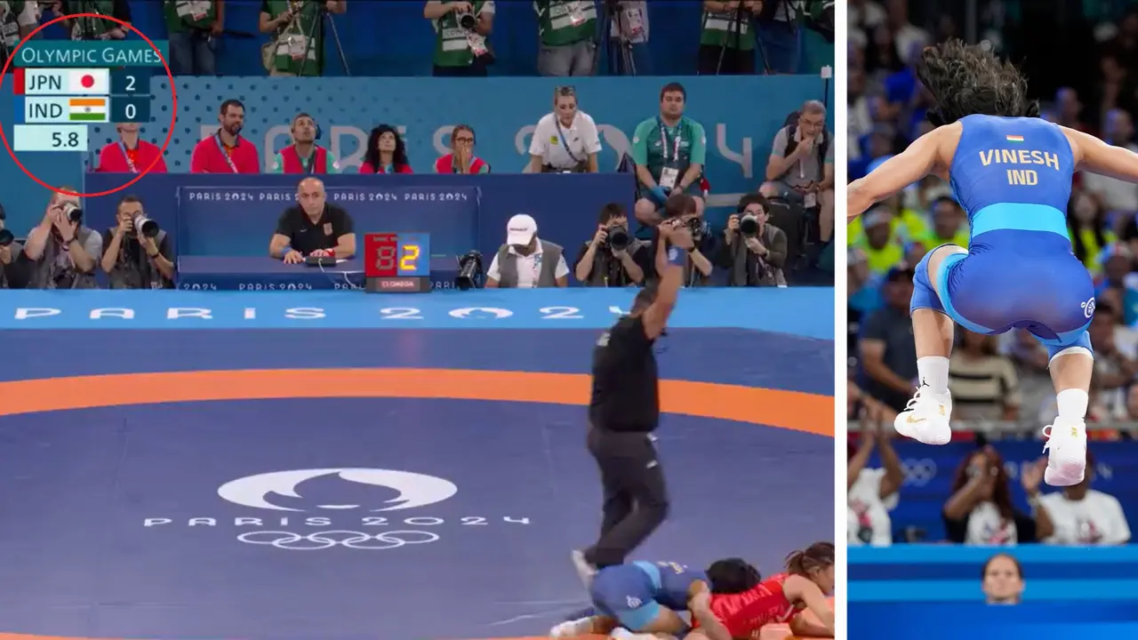 WATCH Vinesh Phogat come back from behind in last 5 seconds to shock the defending Olympic champion Paris Games: Vinesh Phogat shocks defending Olympic champion