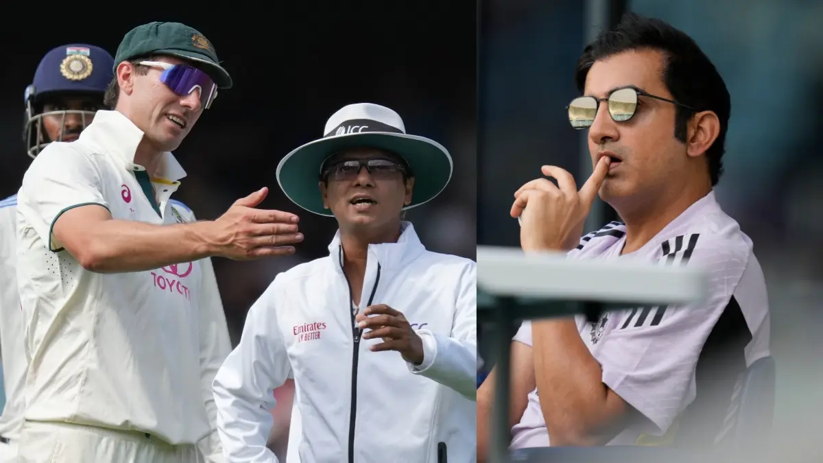 Pat Cummins and Gautam Gambhir during BGT 2024-25