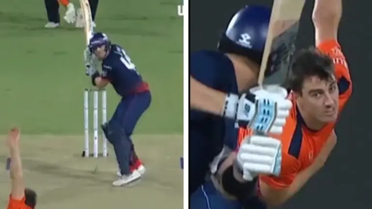 Pat Cummins Claims Steve Smith's Wicket on First Ball in 2024 MLC Qualifier - WAF vs SFU Showdown Pat Cummins dismisses Steve Smith in a historic match WAF vs SFU Qualifier clash in the MLC