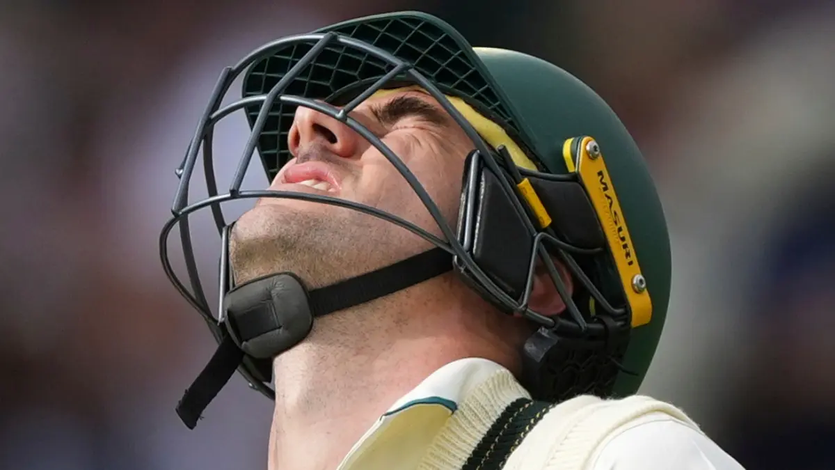 Pat Cummins walks back in disappointment after being dismissed in WTC Final