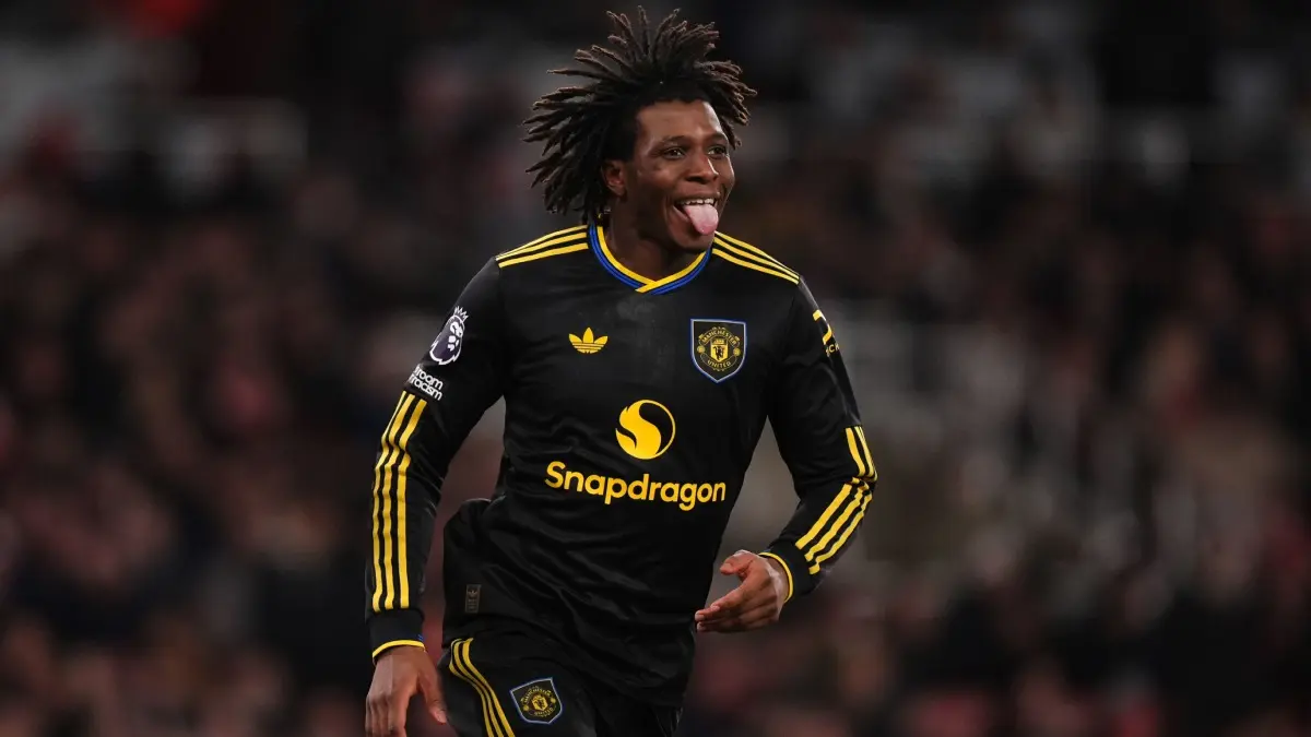 Patrick Dorgu celebrates his goal