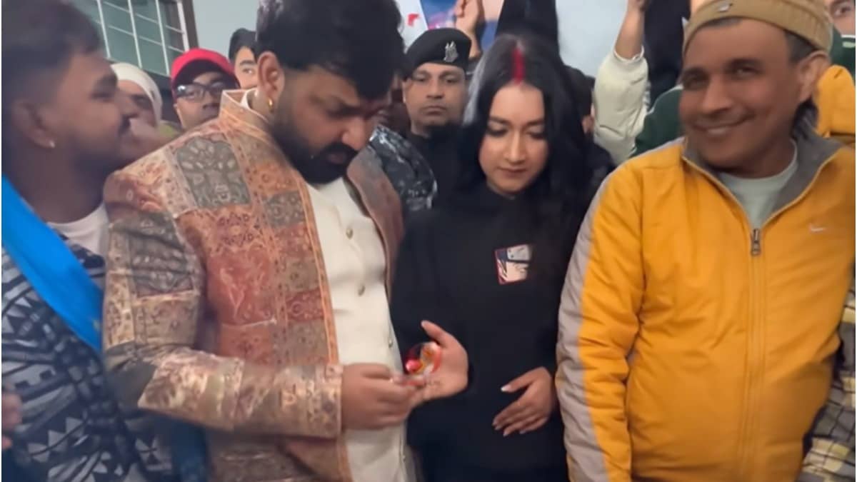 Pawan Singh sparked marriage rumours with a mystery woman at his birthday celebration