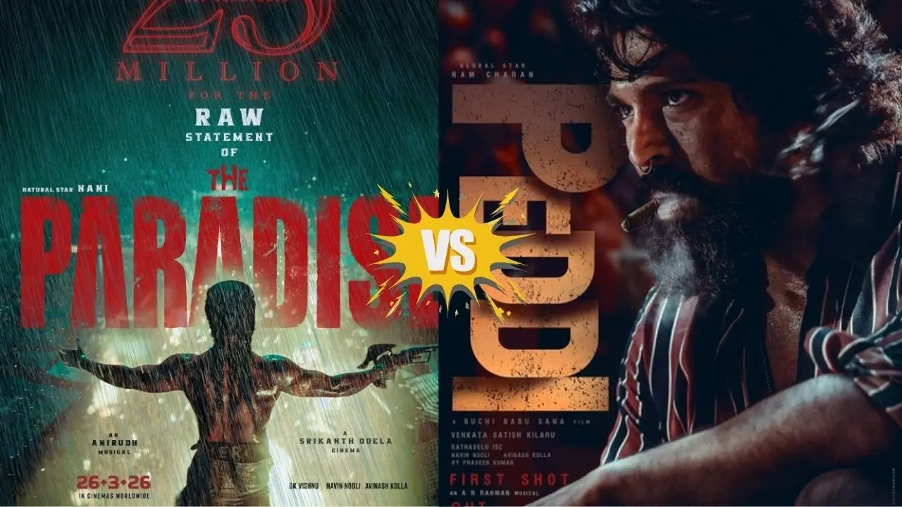 Peddi First Teaser Out! Ram Charan Starrer Sets Up First Box Office Clash Of 2026 With Nani's The Paradise Peddi Sets Up First Box Office Clash Of 2026 With Nani's The Paradise