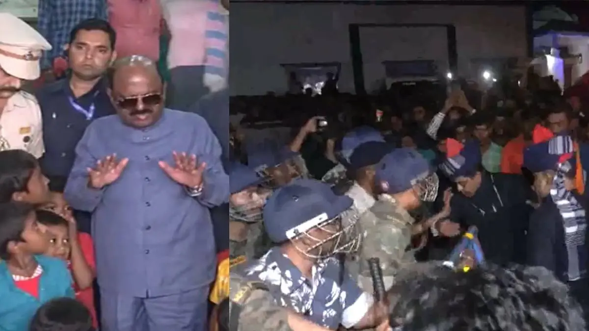 People staged a protest outside a relief camp in the Malda