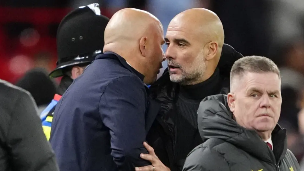 Arne Slot Aims Cheeky Dig At Manchester City Ahead Of Verdict On Its Charges For Financial Breaches Pep Guardiola and Arne Slot