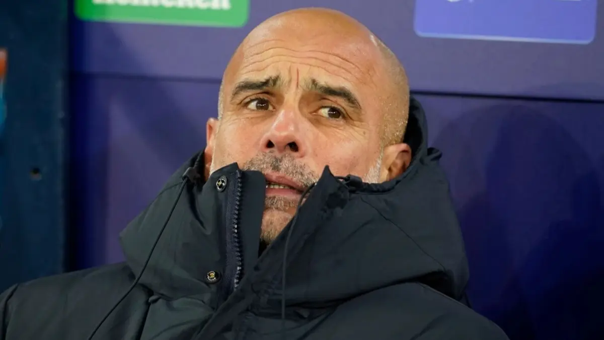 Pep Guardiola during Manchester City's UCL game