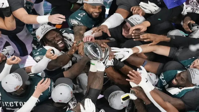 Philadelphia Eagles Stun Kansas City Chiefs With 40-22 Rout In Super Bowl 2025 Philadelphia Eagles players celebrate after Super Bowl
