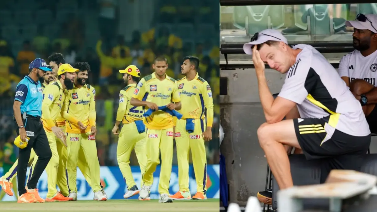 Players of Chennai Super Kings and Morne Morkel