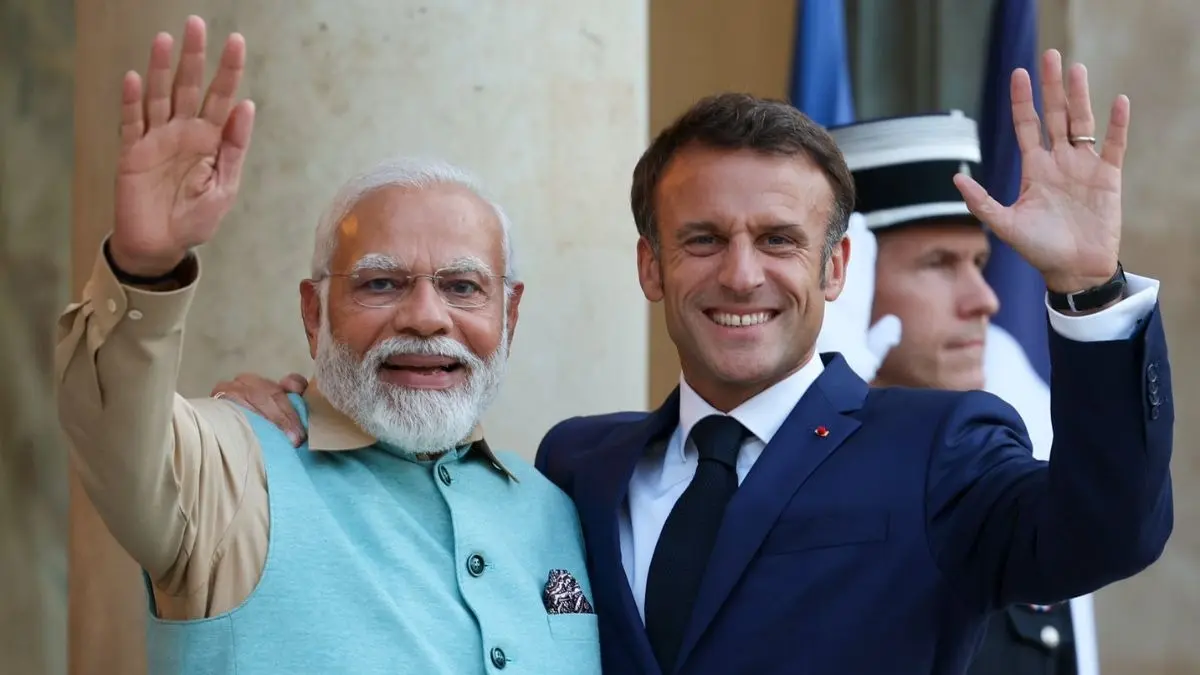 PM Modi and Emmanuel Macron