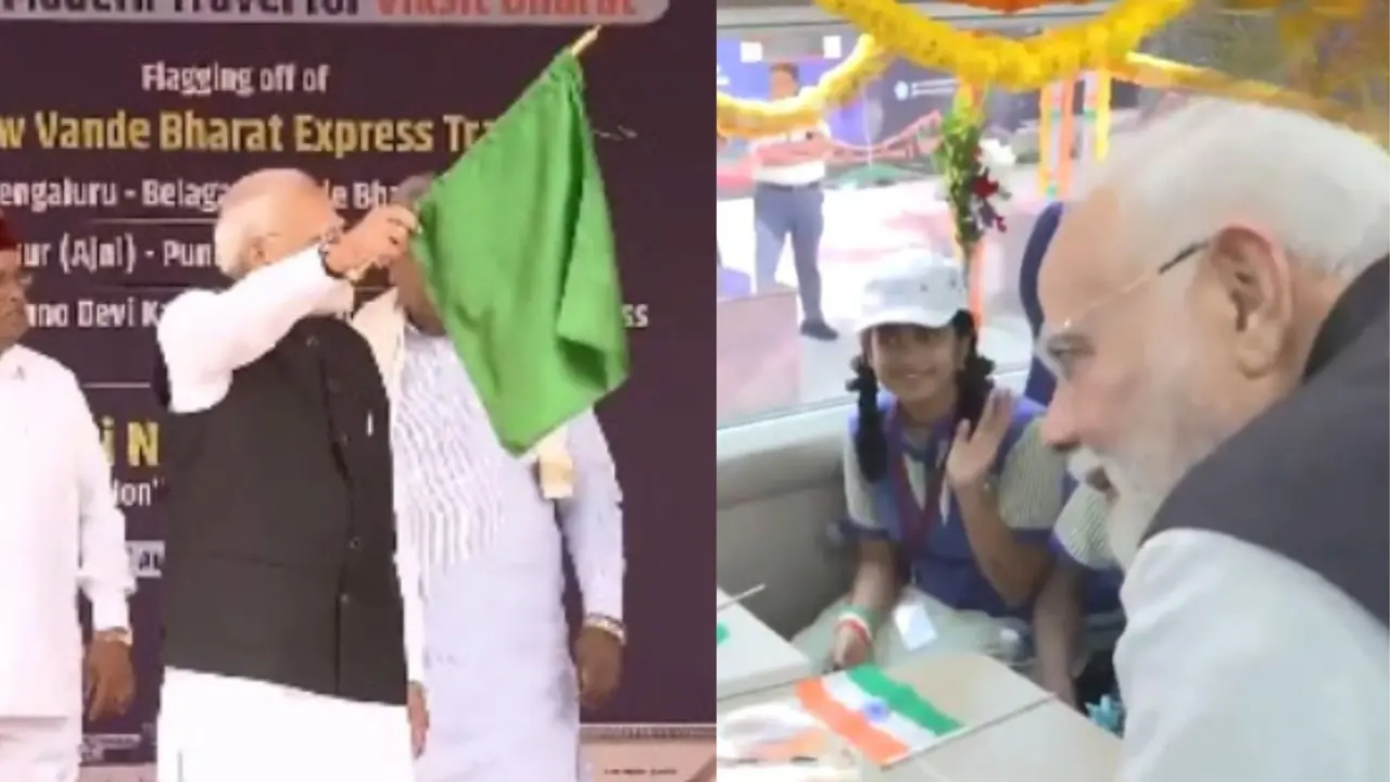 PM Modi flags off vande bharat express trains