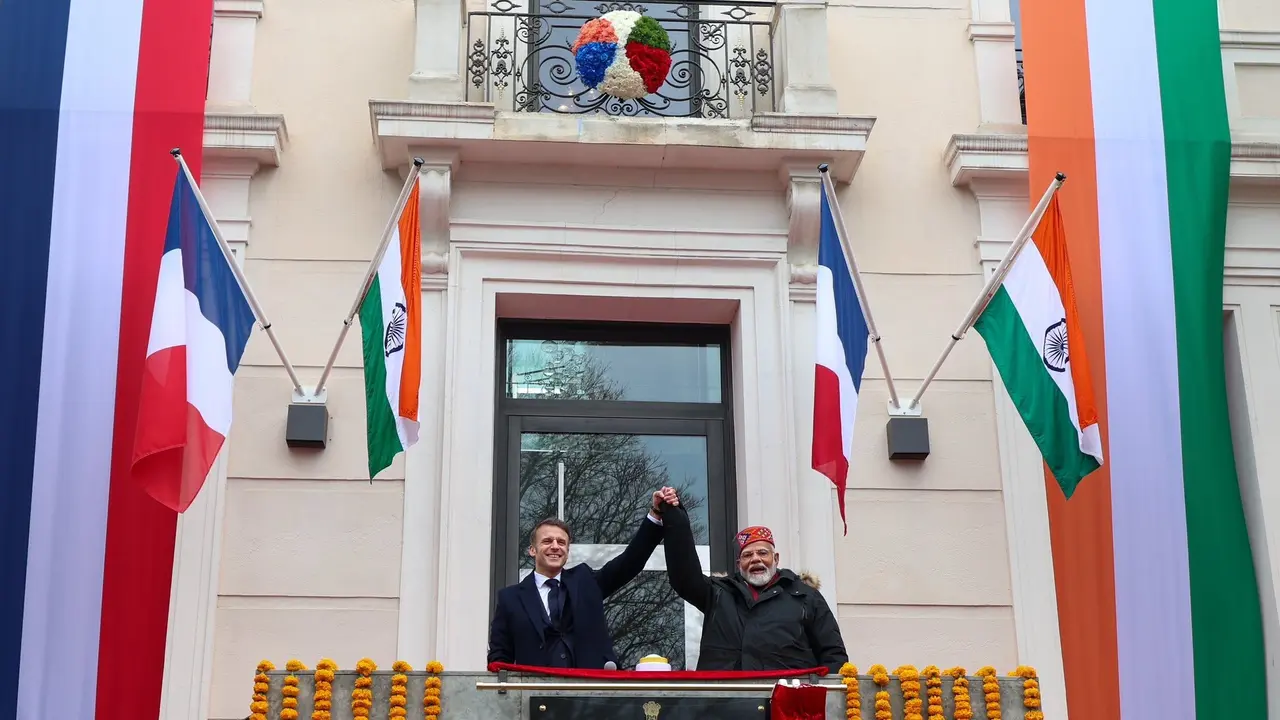 PM Modi French President Macron inaugurate new Indian Consulate