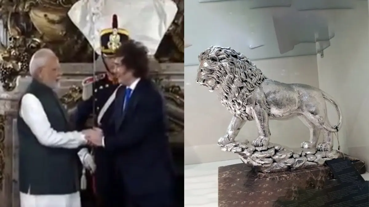 PM Modi Gifts Hand-etched Silver Lion to Argentine Prez Javier Milei
