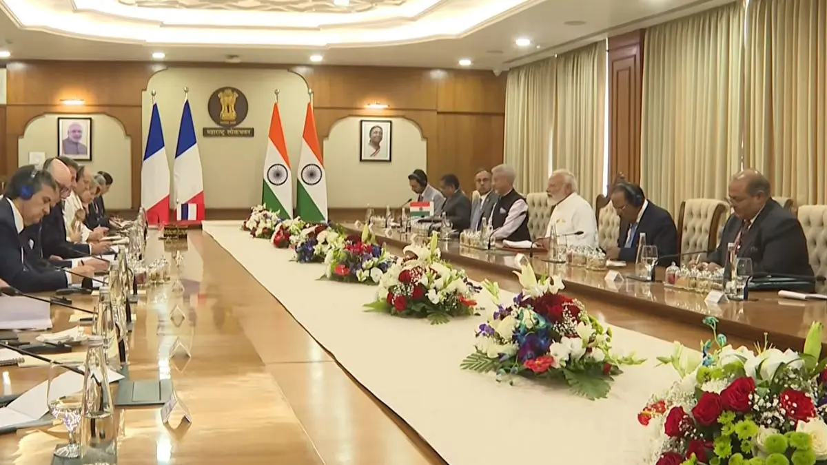 PM Modi Holds Delegation-Level Talks With French President Emmanuel Macron In Mumbai PM Modi Holds Delegation-Level Talks With French President Emmanuel Macron In Mumbai