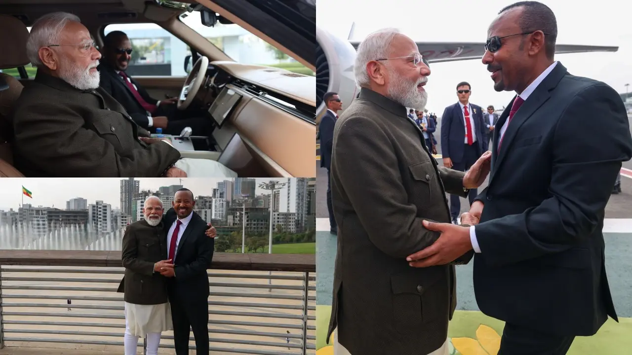 Ethiopian PM Welcomes PM Modi At Airport, Drives Him To Science Museum & Friendship Park