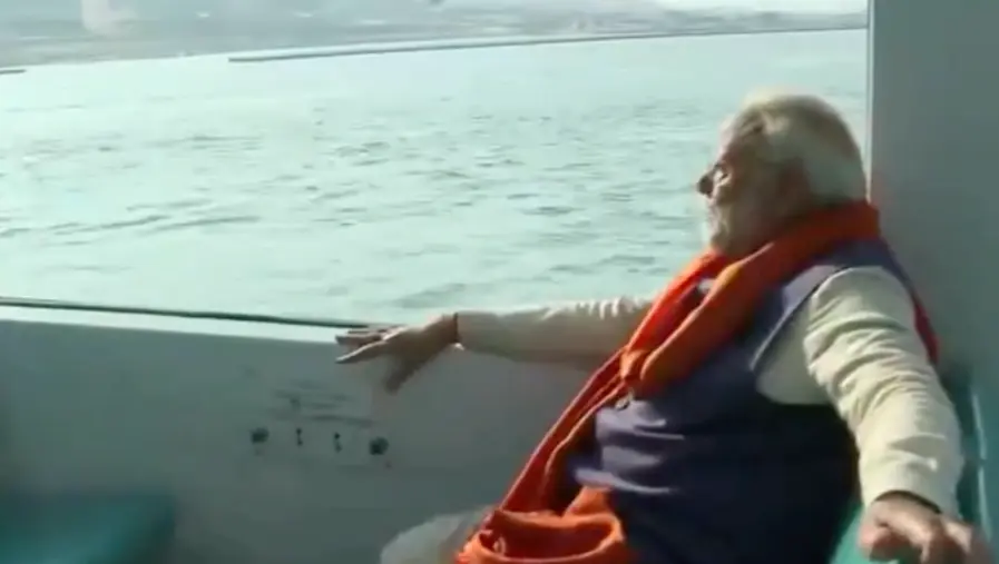 PM Modi Takes Cruise Ride In Prayagraj Ahead Of Maha Kumbh 2025 | Watch PM Modi in prayagraj