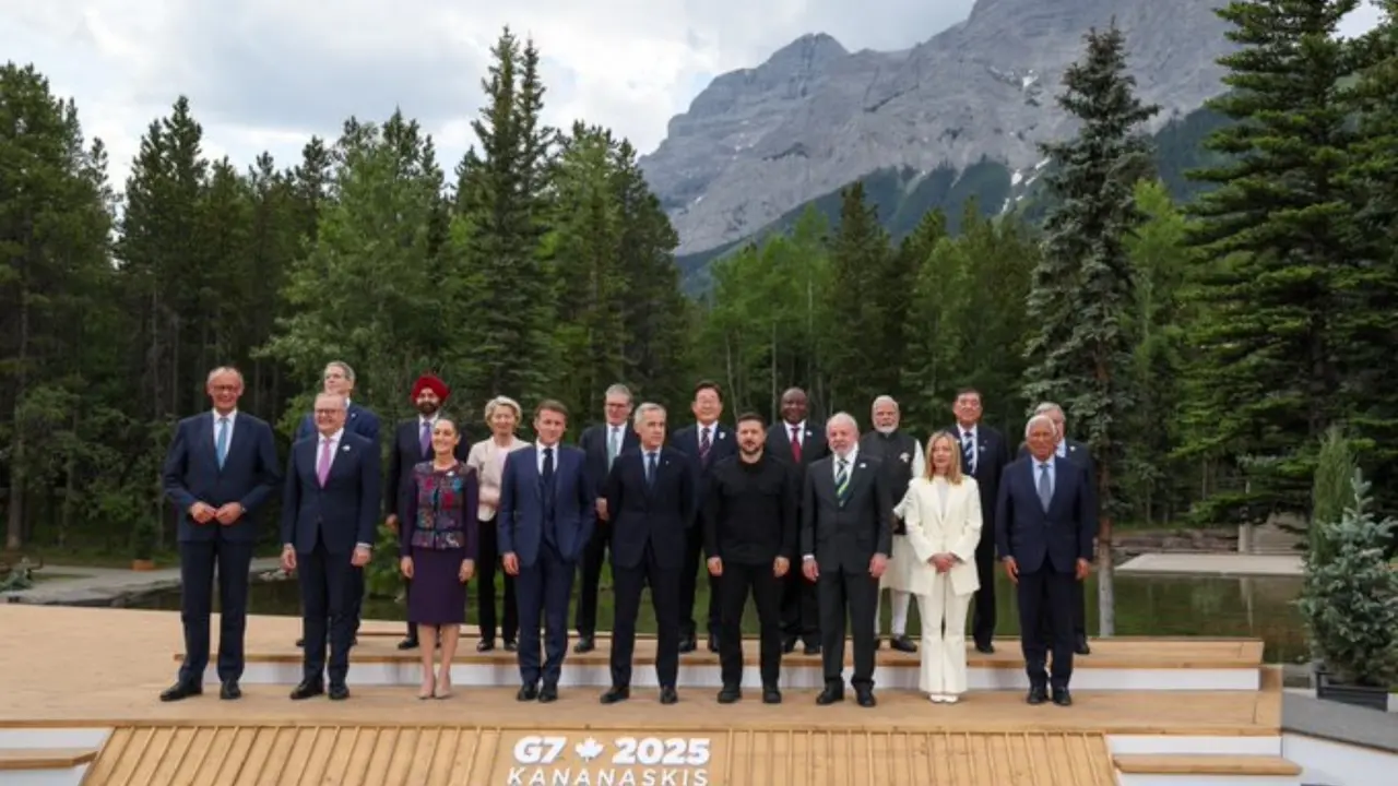 'Together for Global Progress' PM Modi Joins World Leaders For Group Photograph At 51st G7 Summit In Canada’s Kananaskis PM Modi Joins World Leaders For Group Photograph At 51st G7 Summit In Canada