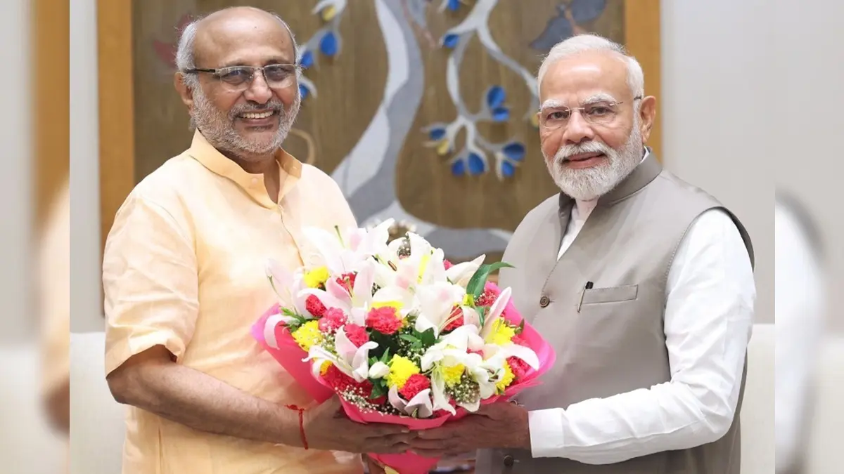 PM Modi Meets NDA VP Candidate CP Radhakrishnan In Delhi