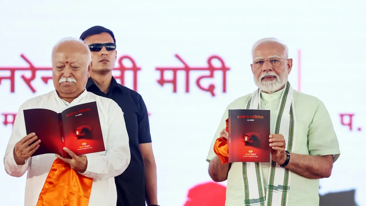 PM Modi Praises RSS Role And Societal Impact With Bhagwat By His Side | Top Points
