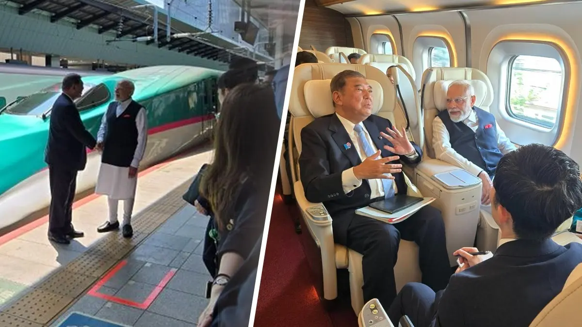 PM Modi rode bullet train in japan 