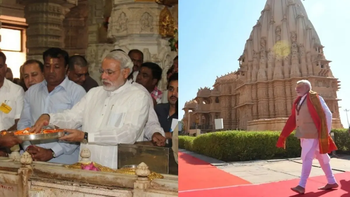 PM Modi shared old picture Somnath mandir