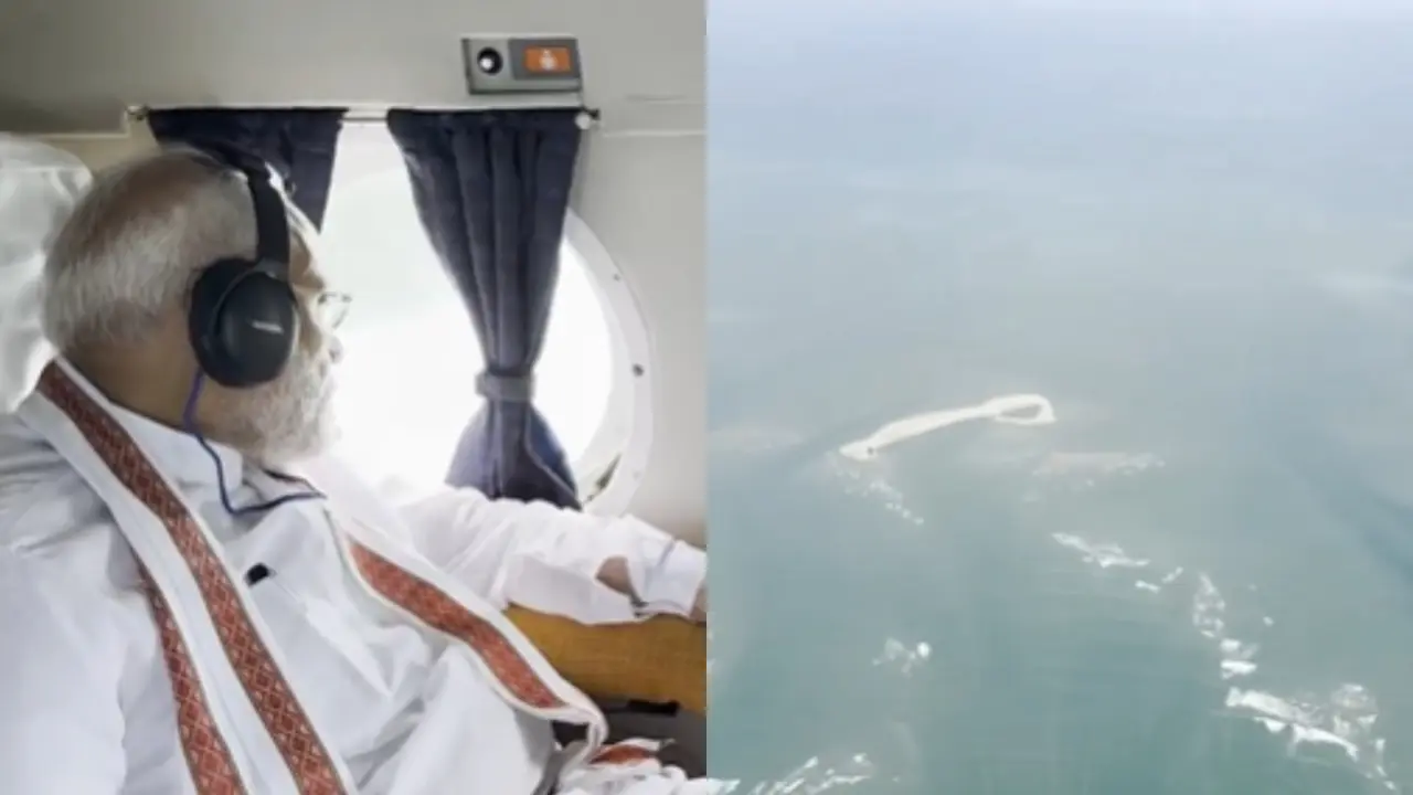 PM Modi Shares Ram Setu Darshan During Flight Back from Sri Lanka