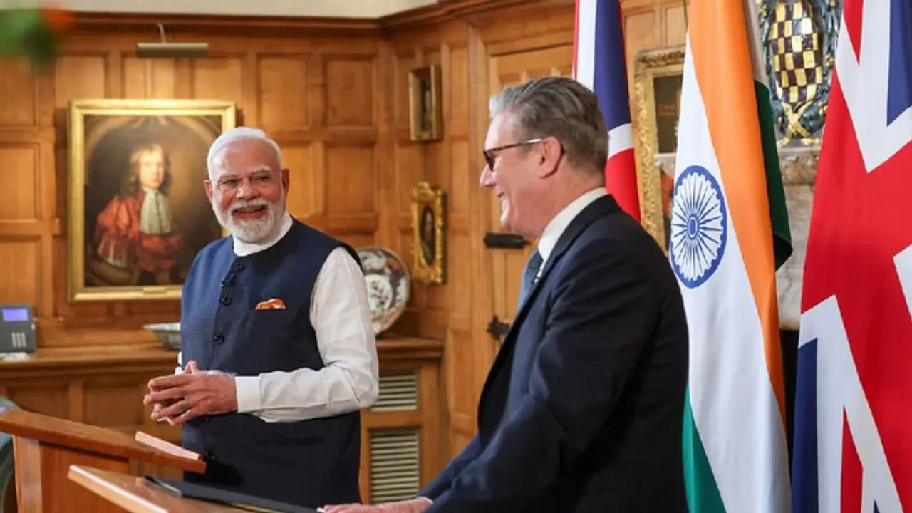 PM Modi with Britain PM Keir Starmer