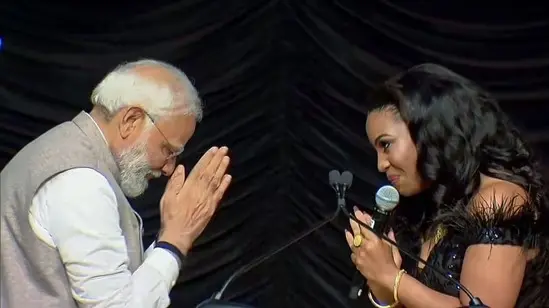 PM Modi with singer Mary Millben