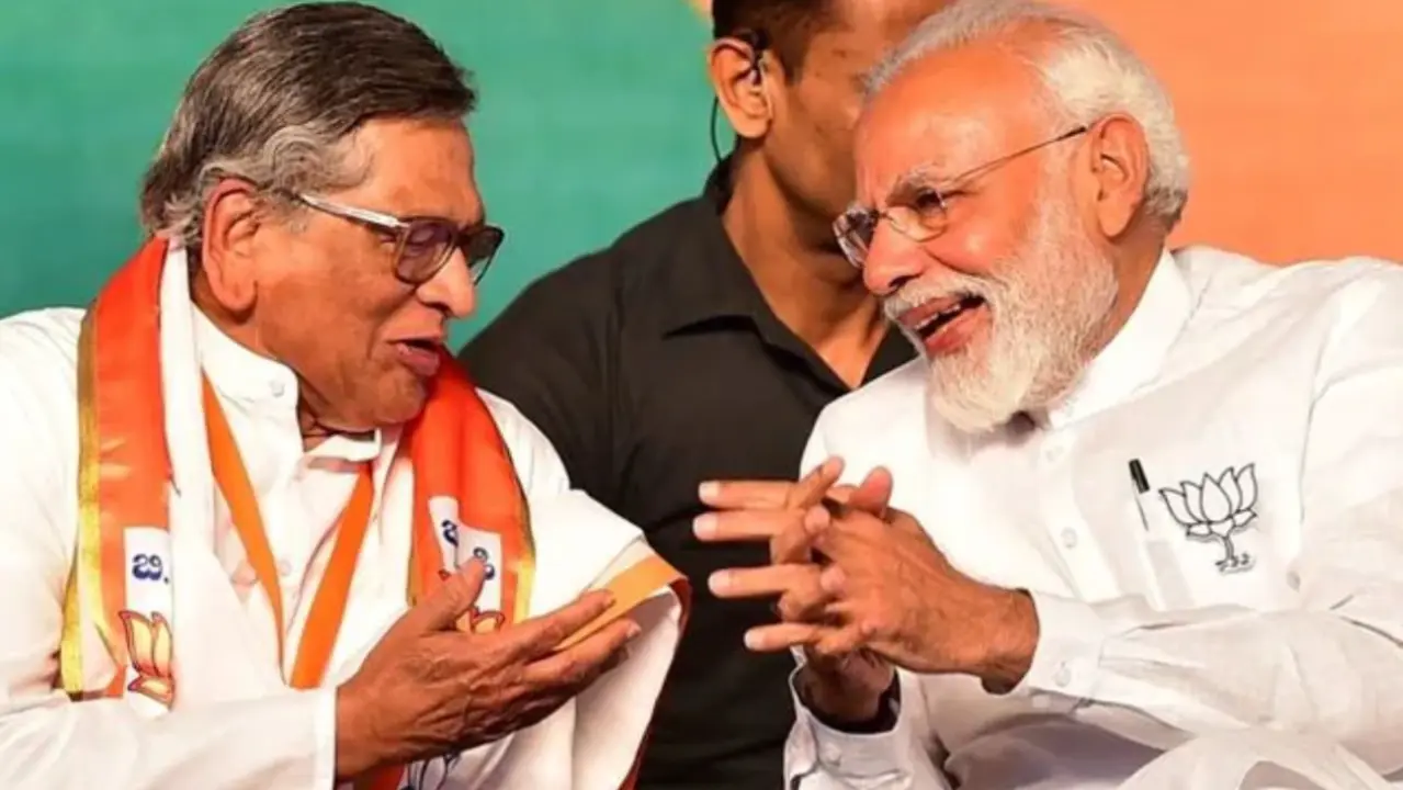 PM Modi with SM Krishna