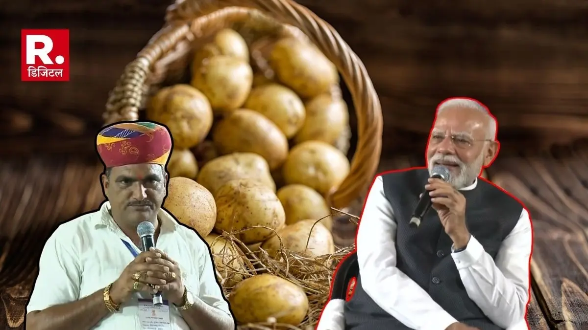 'हमने आपको जमीन दी और आपने हमें सोना दे दिया, आलू से सोना तो नहीं...', किसान की बात पर PM मोदी ने लगाए ठहाके, VIDEO pm narendra modi laugh on aloo se sona comment by PM Kusum Yojana beneficiary in rajasthan
