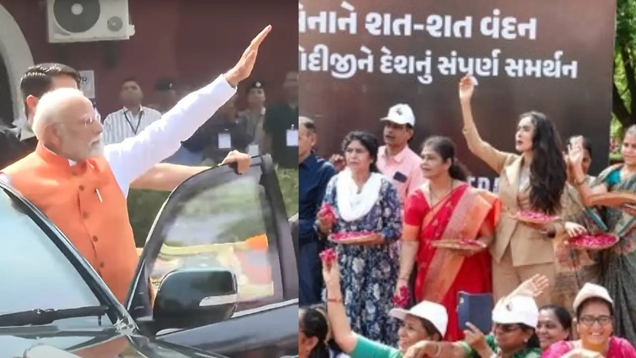 PM narendra modi Vadodara Road Show
