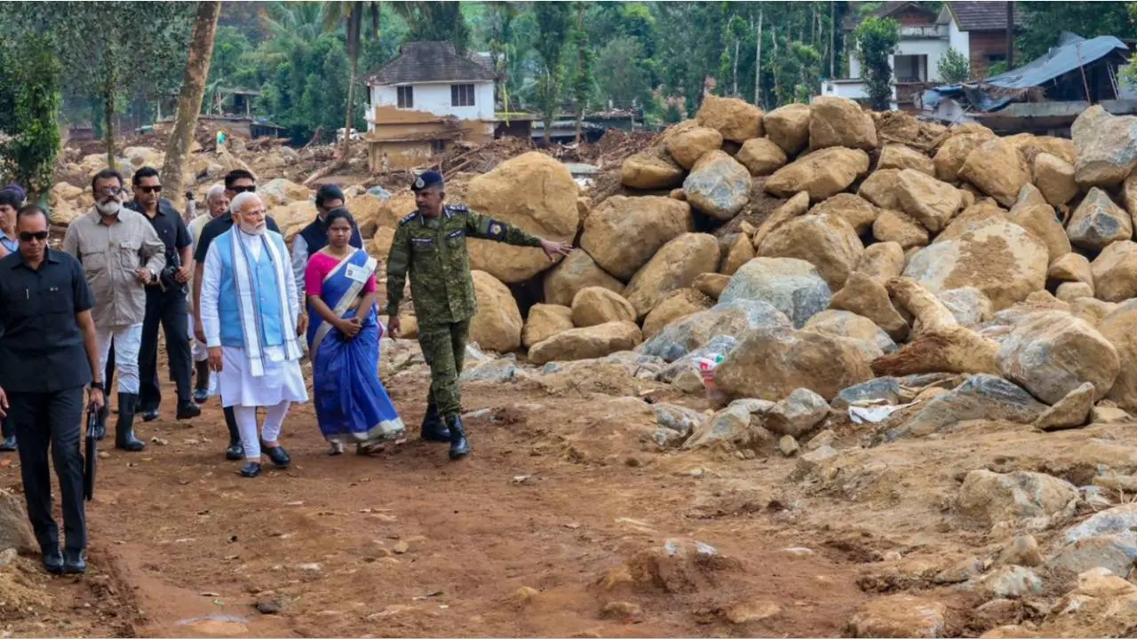 PM Narendra Modi visits landslide-hit Choorlamala in Wayanad