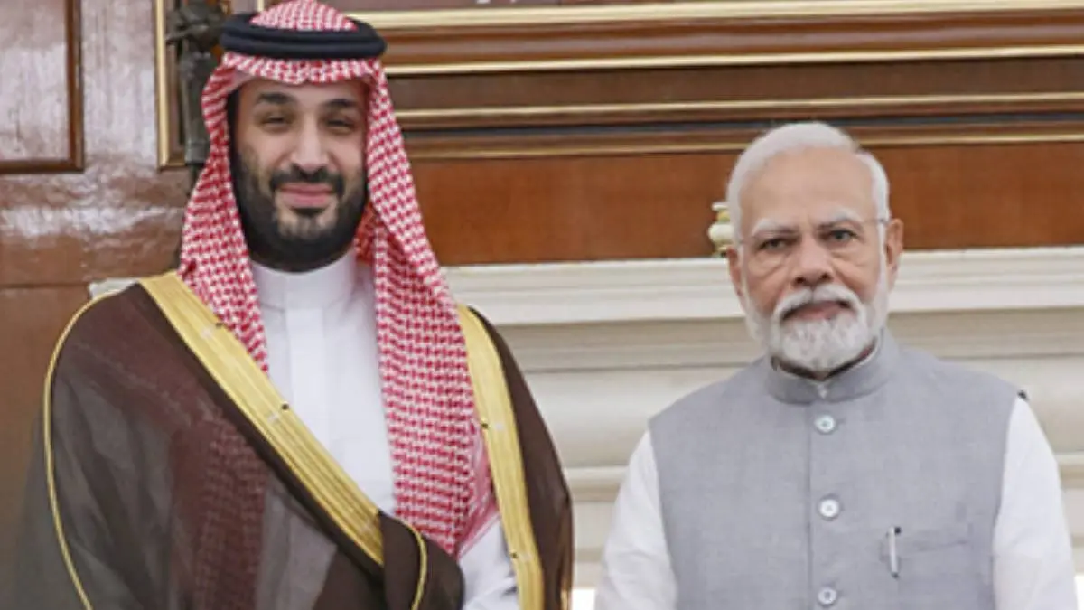 PM Narendra Modi with Saudi Arabia Crown Prince Mohammed bin Salman
