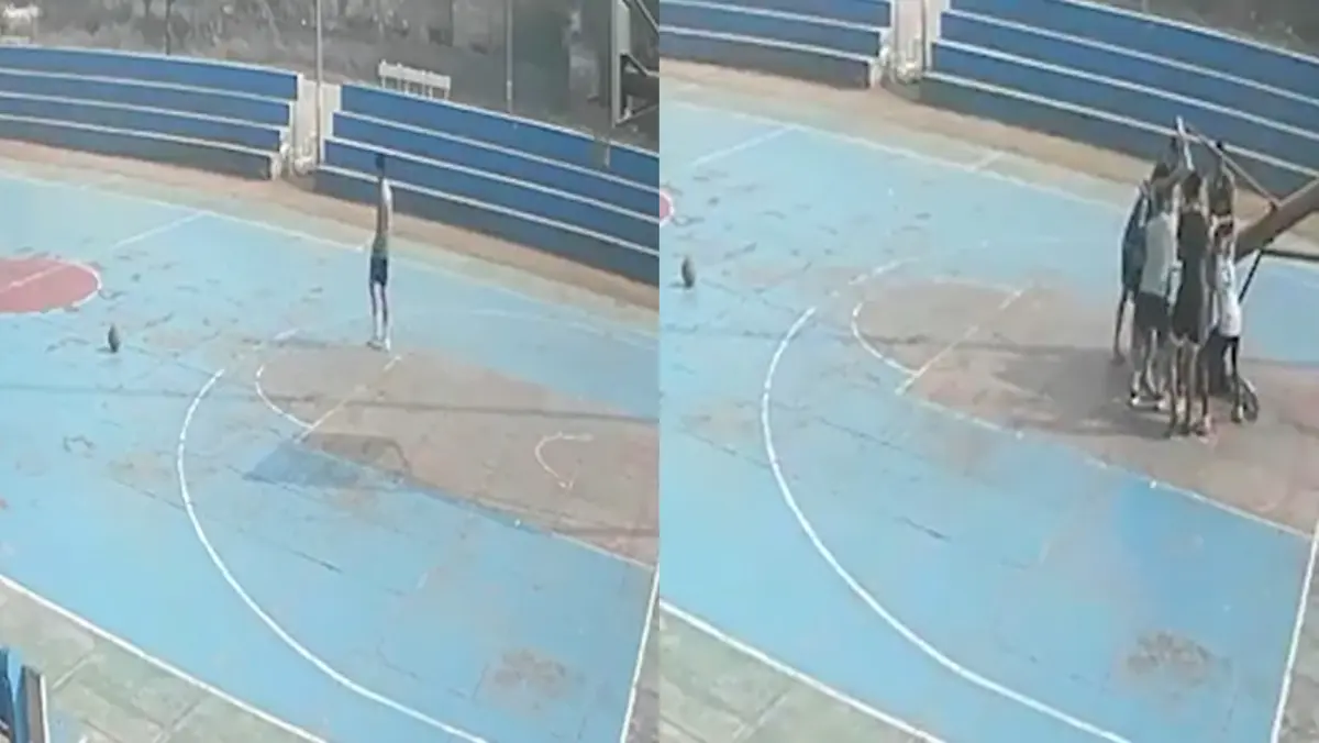 Pole crushes basketball player during practice